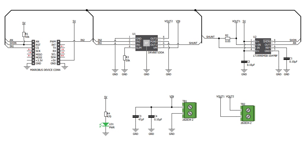 Schematic - Mikroe MIKROE-3416 DC Motor 9 Click